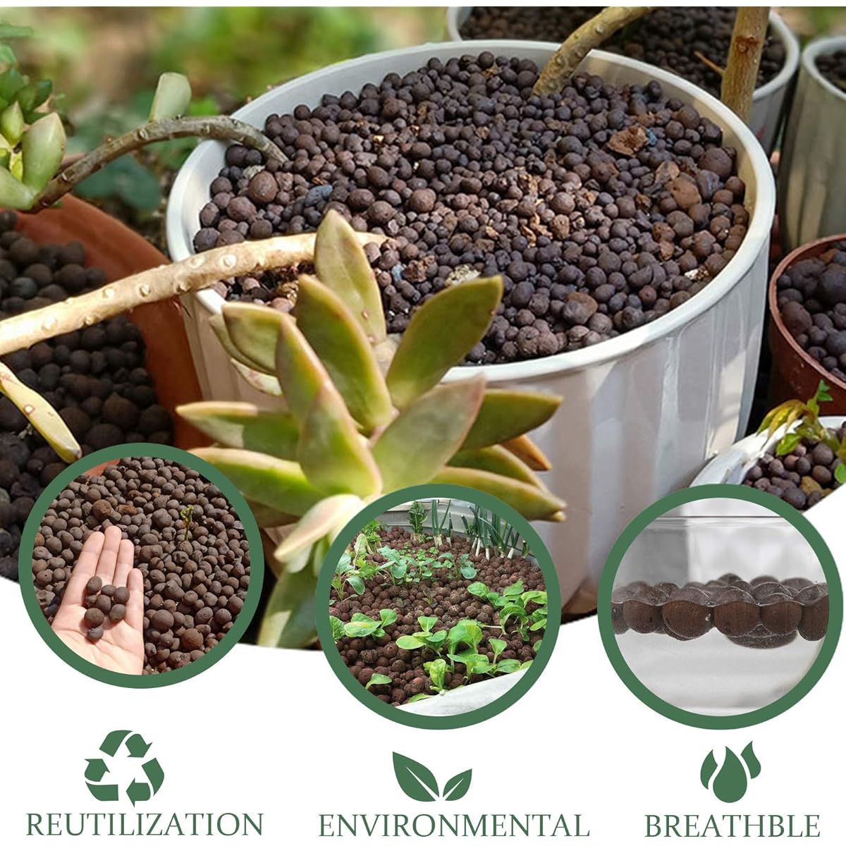 10LBS Leca Expanded Clay Pebbles Hydroponics Supplies for Indoor Garden Plants (10LBS