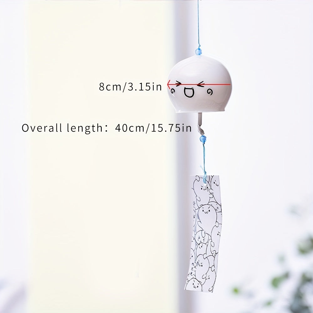 Japanese Style Cute Set of 6 Wind Chime Handmade Glass Painted Ornaments Creative Gifts for Girls and Friends on Chinese Valentine's Day Wholesale