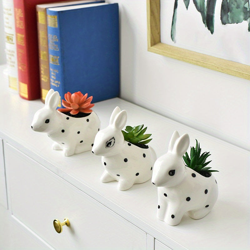 3pcs Cute Succulent Planter Tabletop Decoration for Living Room and Office