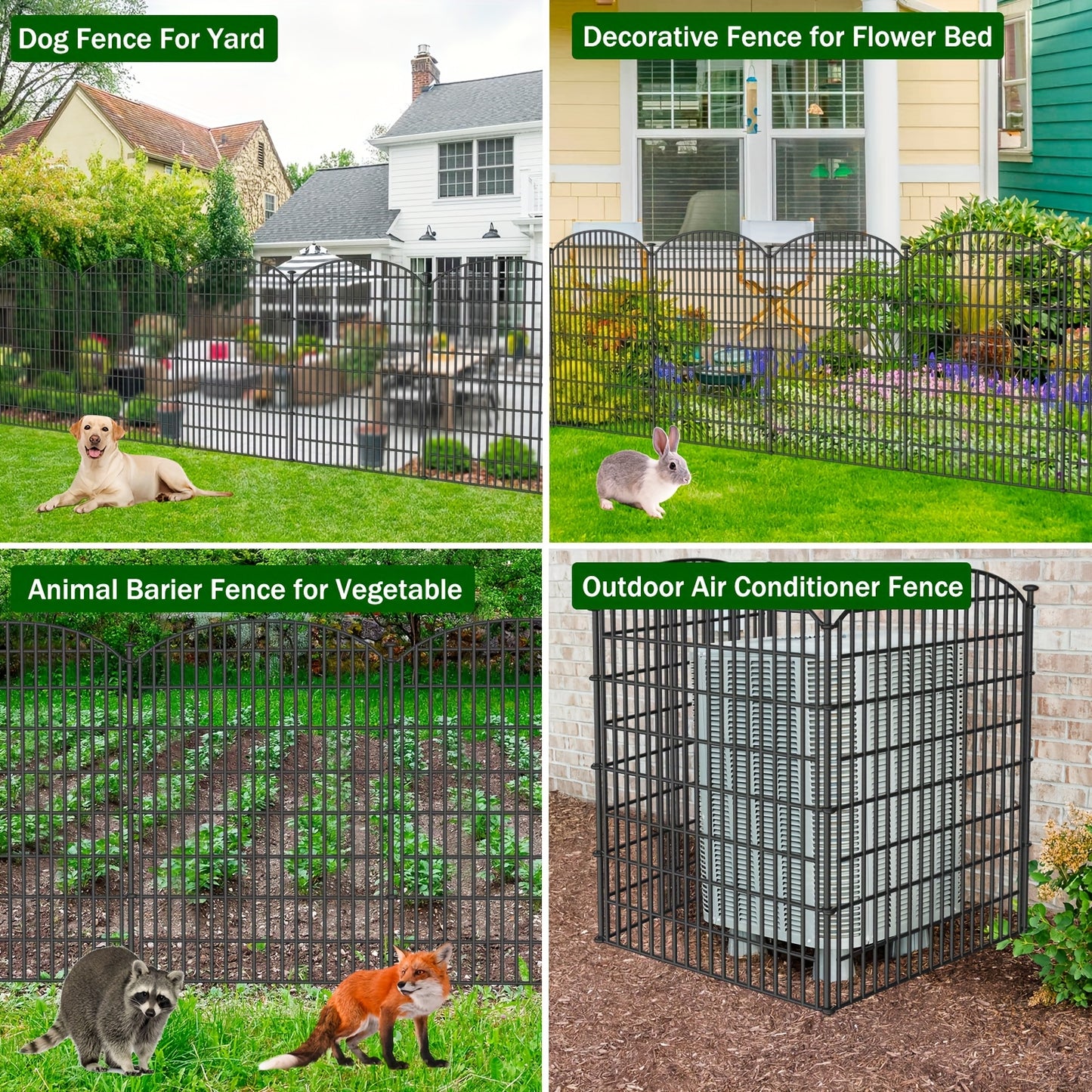 5\u002F10 Panels No Dig Decorative Outdoor Garden Fence With Gate For Yard