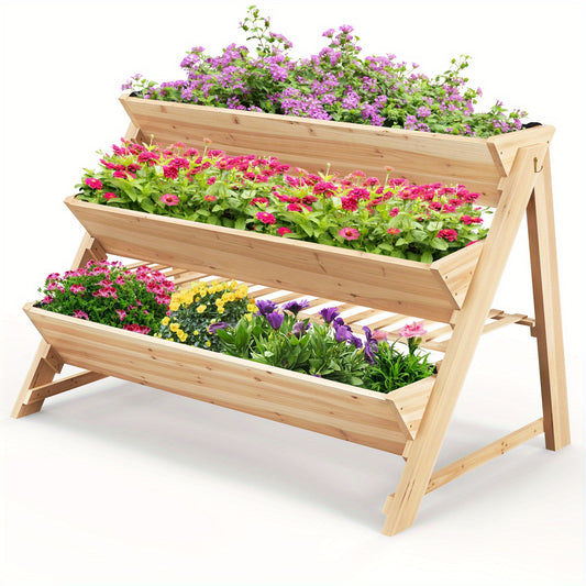 Multigot 3-tier Raised Garden Bed w\u002F2 Side Hooks Storage Shelf Garden Planter for Flowers, Garden Houses