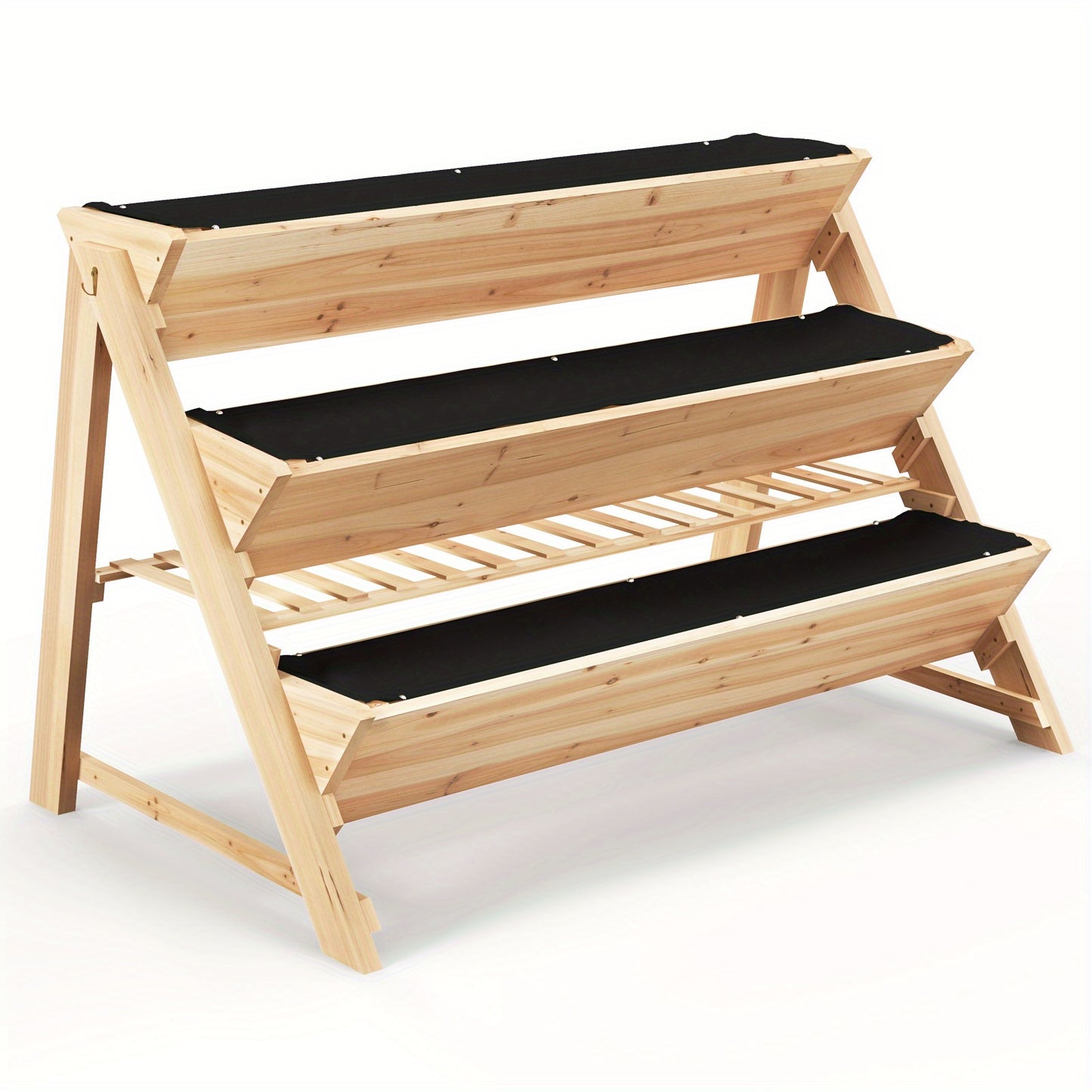 Multigot 3-tier Raised Garden Bed w\u002F2 Side Hooks Storage Shelf Garden Planter for Flowers, Garden Houses