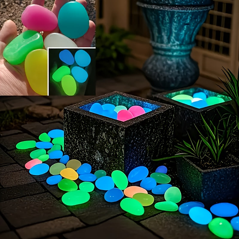 31pcs Extra Large Dreamy Luminous Pebbles Garden Landscape Runway Decoration Fish