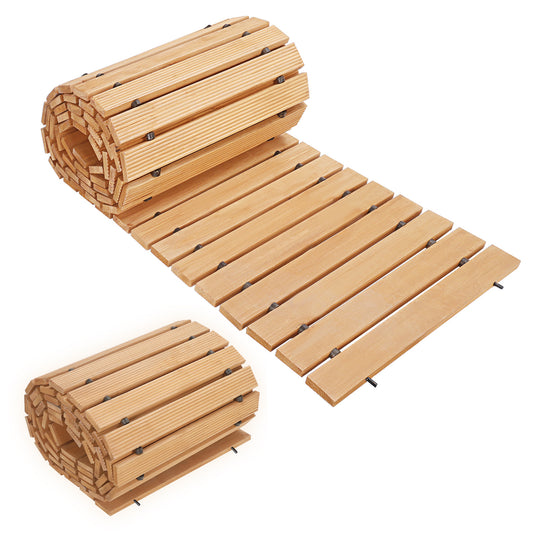 12ft x 45cm Wooden Garden Path Roll-Out Walkway - Natural Color