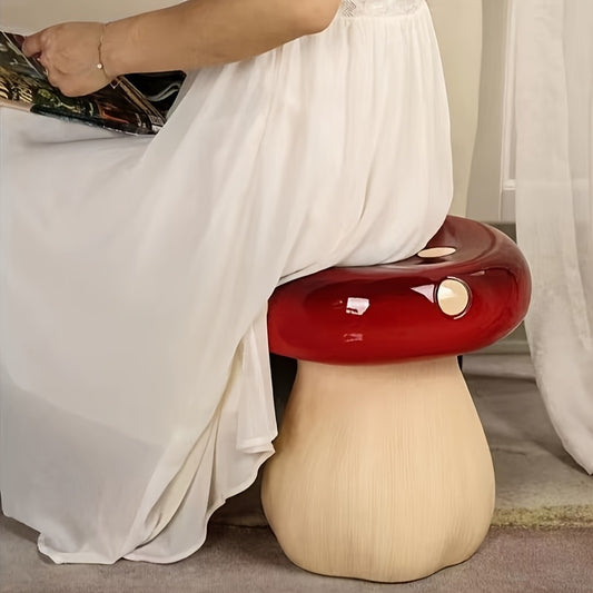 Mushroom Stool - Weather Resistant Indoor and Outdoor Garden Decoration for Deck