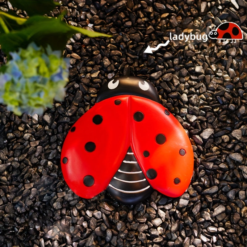 Set of 3 Ladybug Stepping Stones, Decorative Mats for Gardens