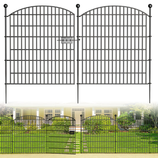 5\u002F10 Panels No Dig Decorative Outdoor Garden Fence With Gate For Yard