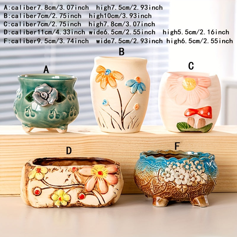 1 Set Classic Geometric Ceramic Succulent Planter