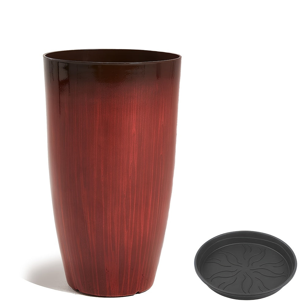 Large Red Gradient Glazed Planter 21 Inch\u002F53cm Round Large Planting Pot for Indoor and Outdoor Gardening Greenery Flower Decoration