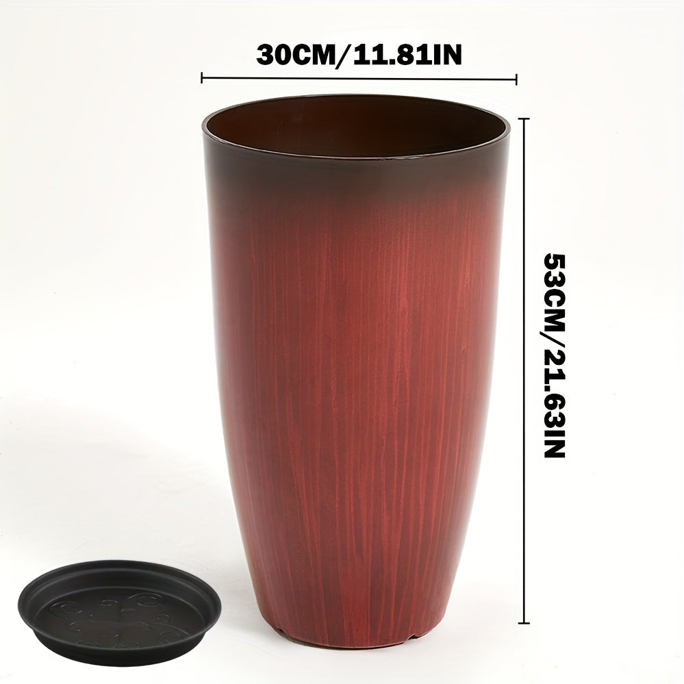 Large Red Gradient Glazed Planter 21 Inch\u002F53cm Round Large Planting Pot for Indoor and Outdoor Gardening Greenery Flower Decoration
