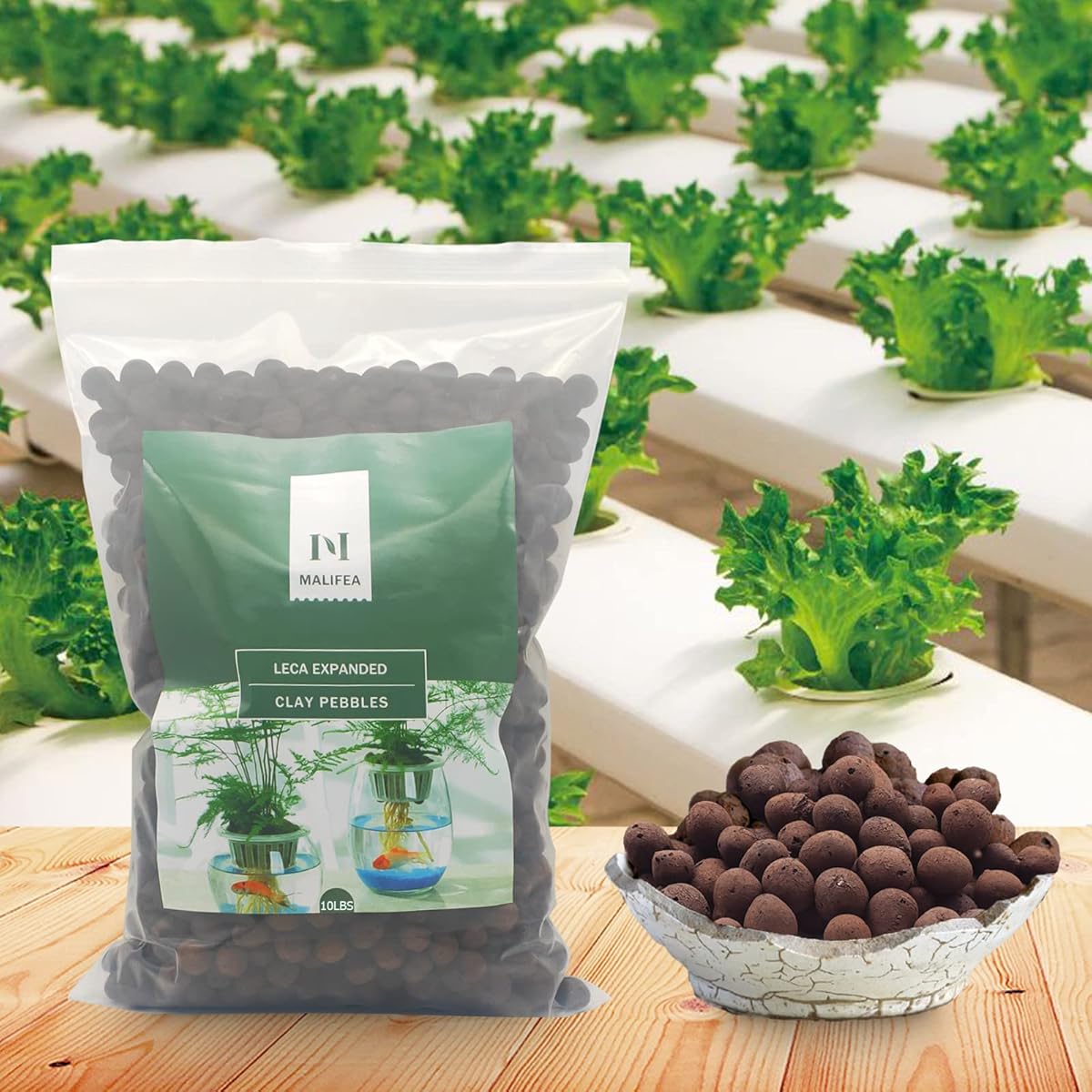 10LBS Leca Expanded Clay Pebbles Hydroponics Supplies for Indoor Garden Plants (10LBS