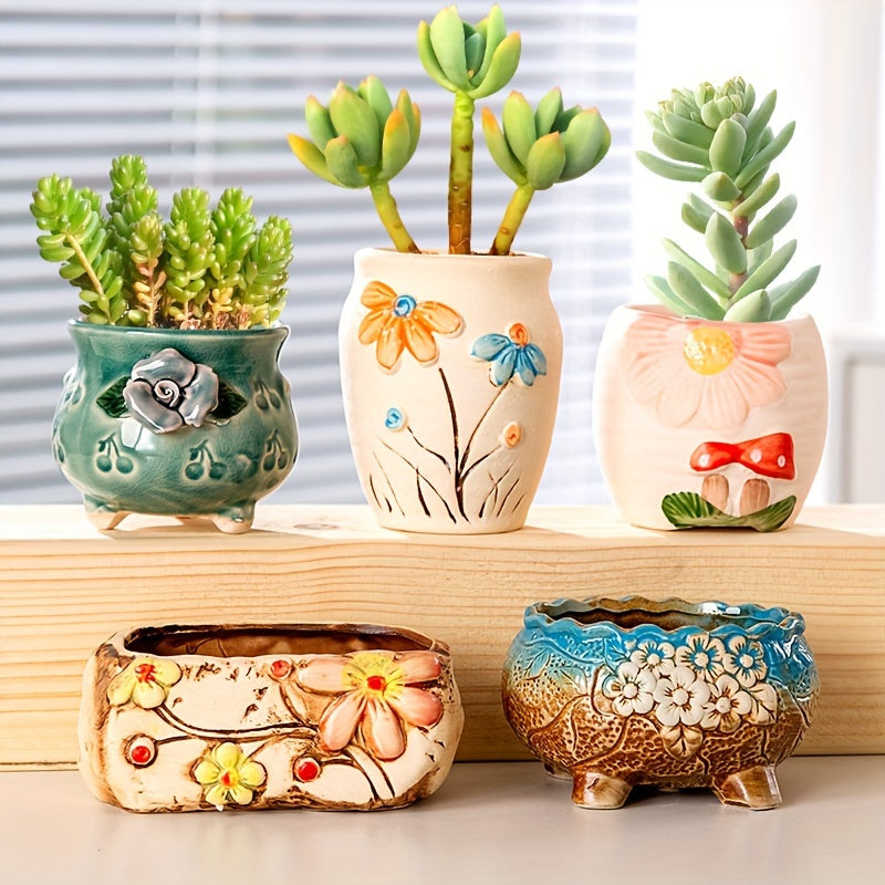 1 Set Classic Geometric Ceramic Succulent Planter