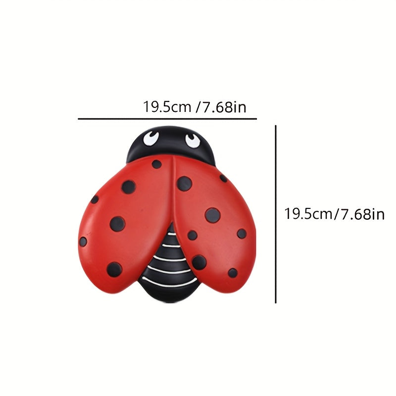 Set of 3 Ladybug Stepping Stones, Decorative Mats for Gardens