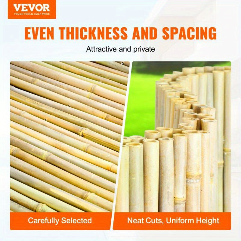High-Quality Natural Bamboo Fence Screen - 4 Feet High, 8 Feet Long