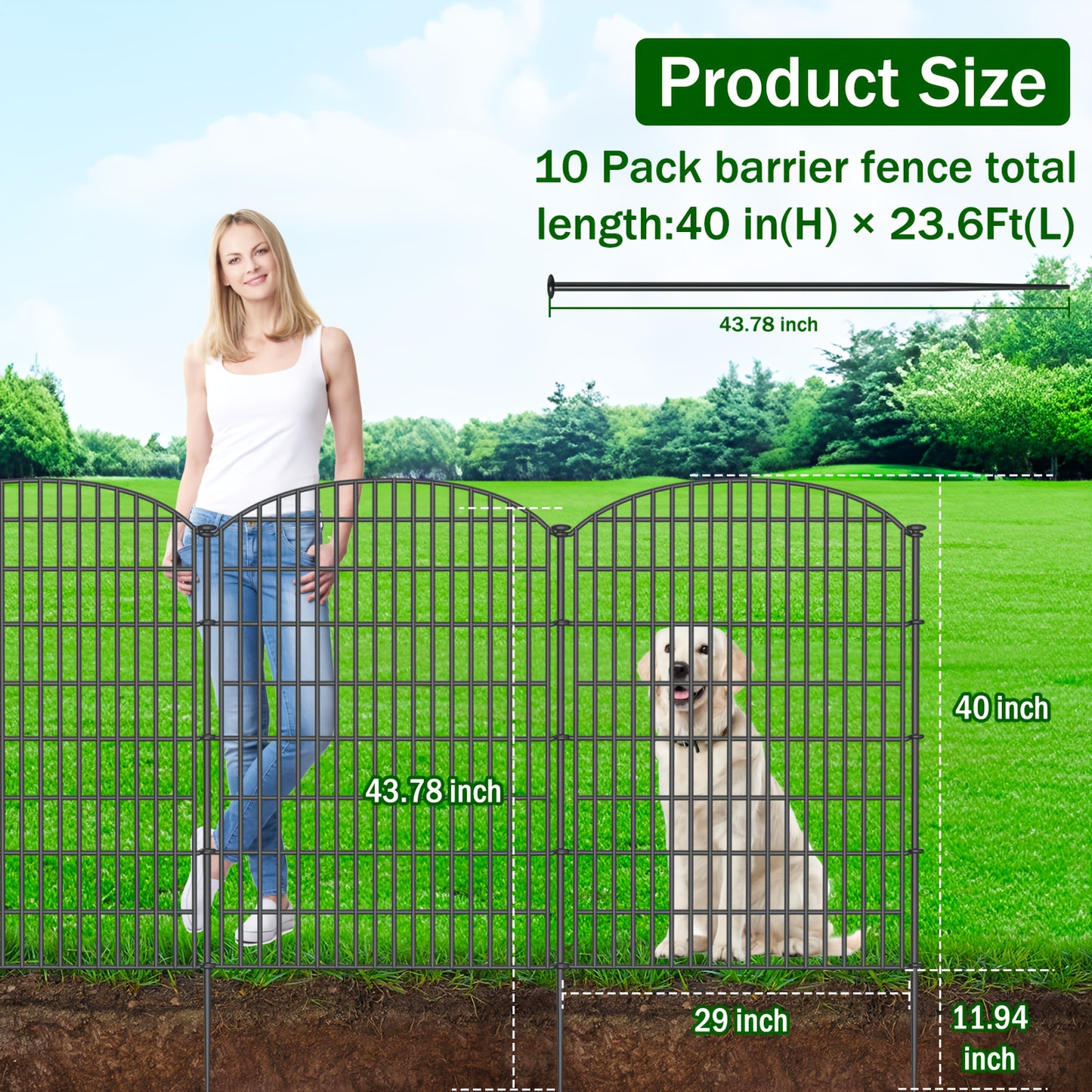 5\u002F10 Panels No Dig Decorative Outdoor Garden Fence With Gate For Yard