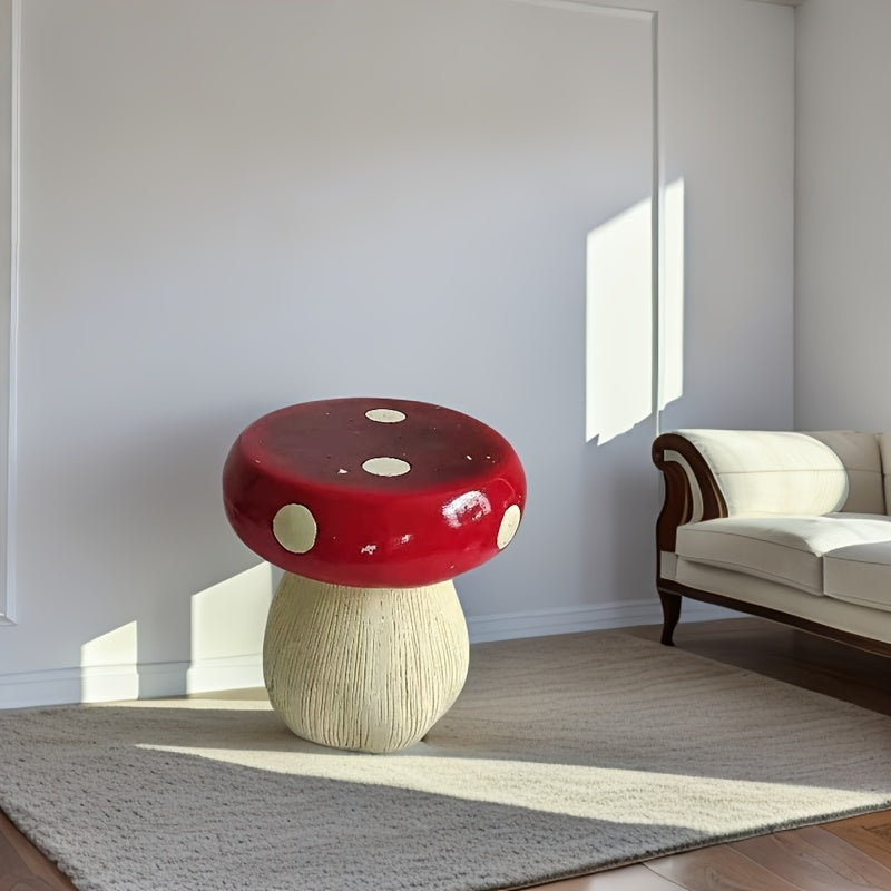 Mushroom Stool - Weather Resistant Indoor and Outdoor Garden Decoration for Deck