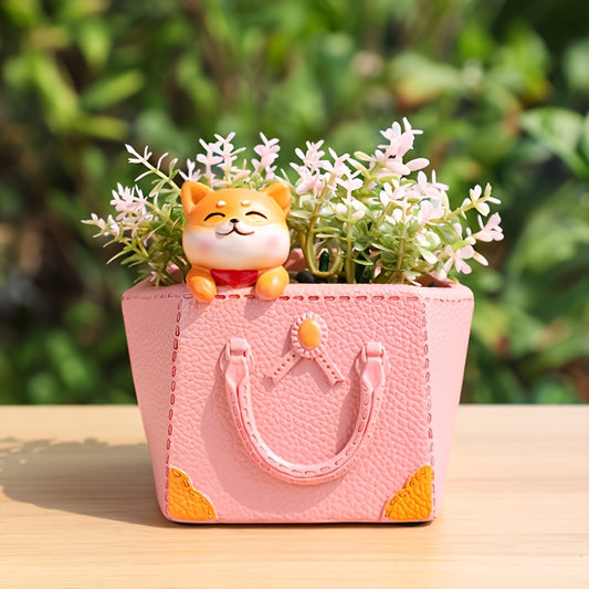 1pc Women's Handbag-Shaped Planter - Pastel Pink\u002FBlue\u002FGreen\u002F