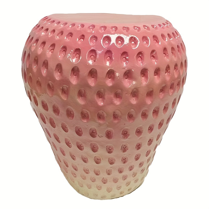 Whimsical Strawberry Stool 1pc Realistic Strawberry Stool - Heavy-Duty Resin Construction