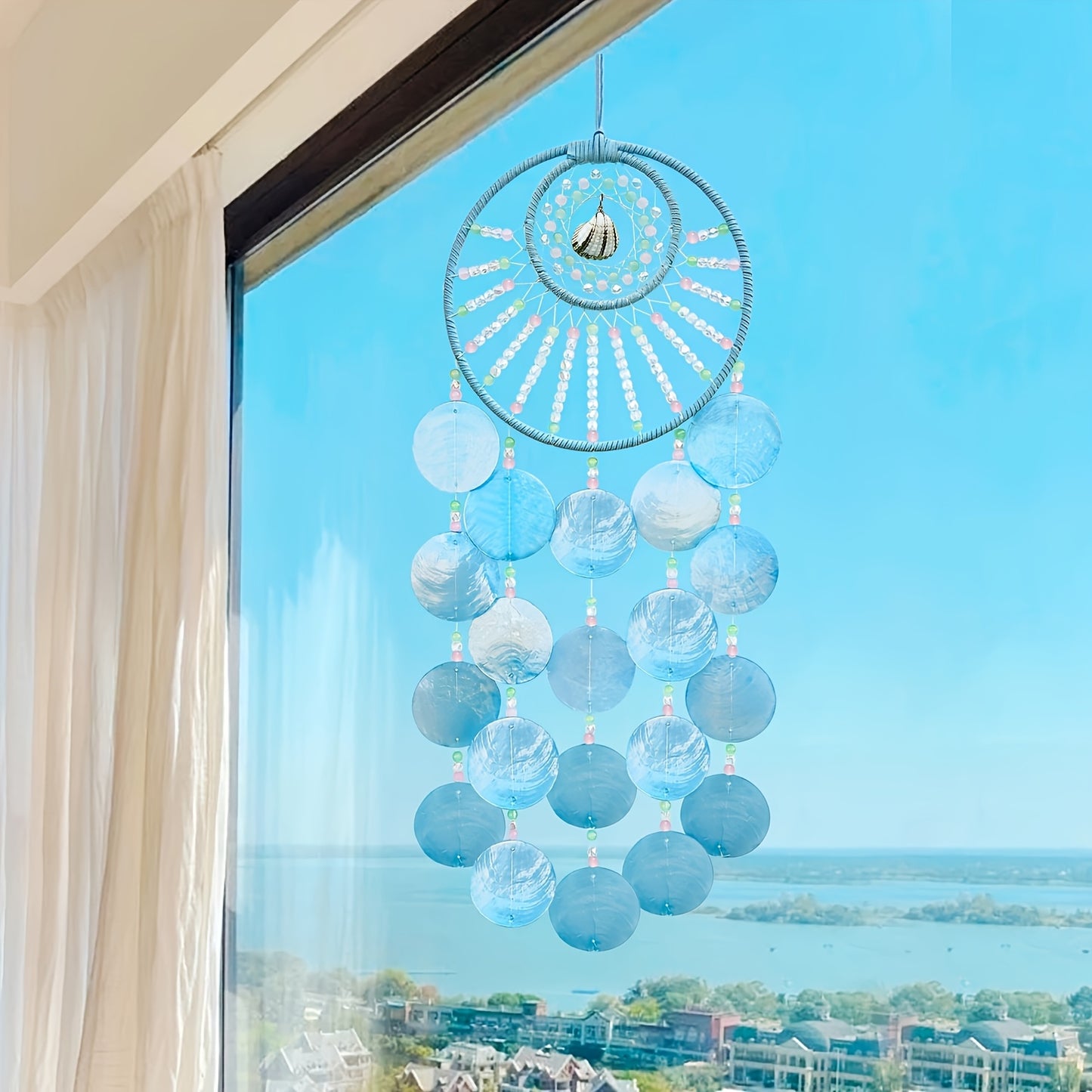Handmade Seashell Wind Chime, Beach Scenic Spot Souvenir, Conch Craft Artwork