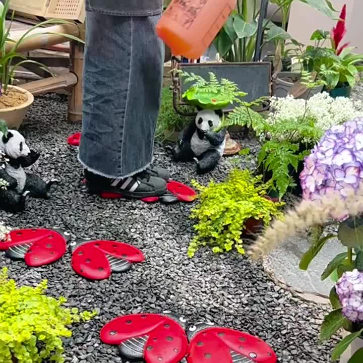 Set of 3 Ladybug Stepping Stones, Decorative Mats for Gardens