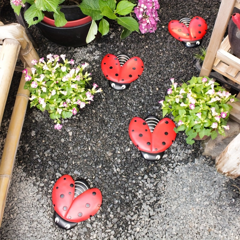 Set of 3 Ladybug Stepping Stones, Decorative Mats for Gardens