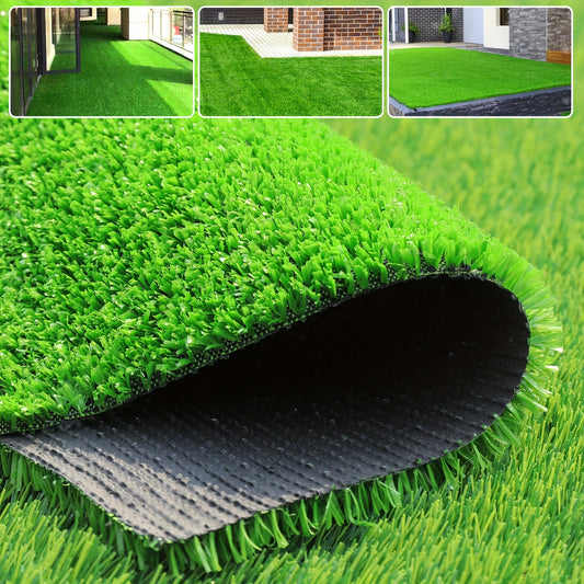 1pc 4 Feet x 8 Feet Artificial Lawn Fake Grass Deluxe Turf Synthetic Turf Thick Lawn Pet Turf Perfect for Garden Playground