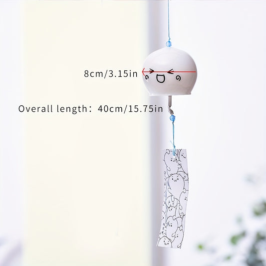 Japanese Style Cute Set of 6 Wind Chime Handmade Glass Painted Ornaments Creative Gifts for Girls and Friends on Chinese Valentine's Day Wholesale