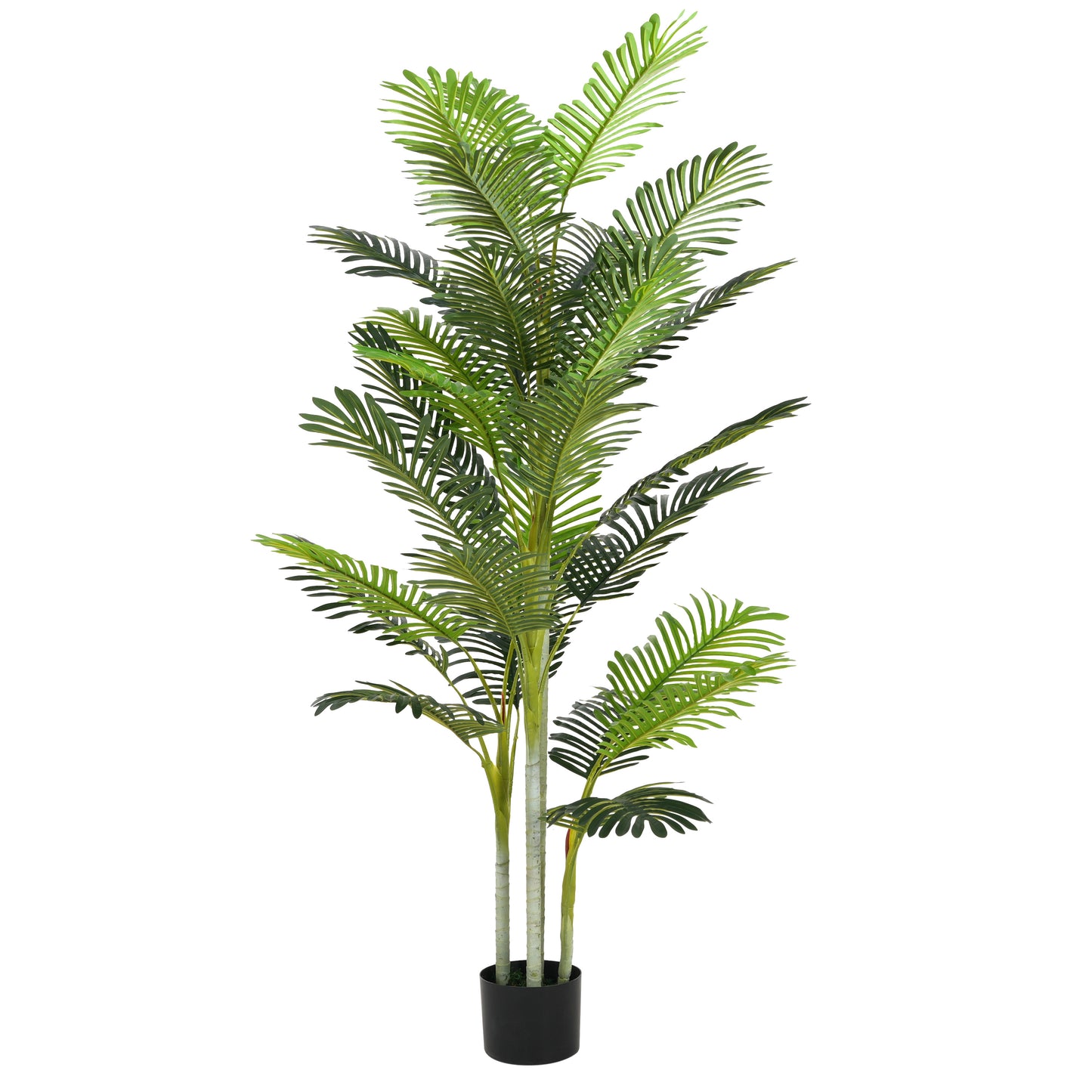 2 pieces - 78.5-inch realistic palm tree - Large indoor and outdoor decorative green plant set