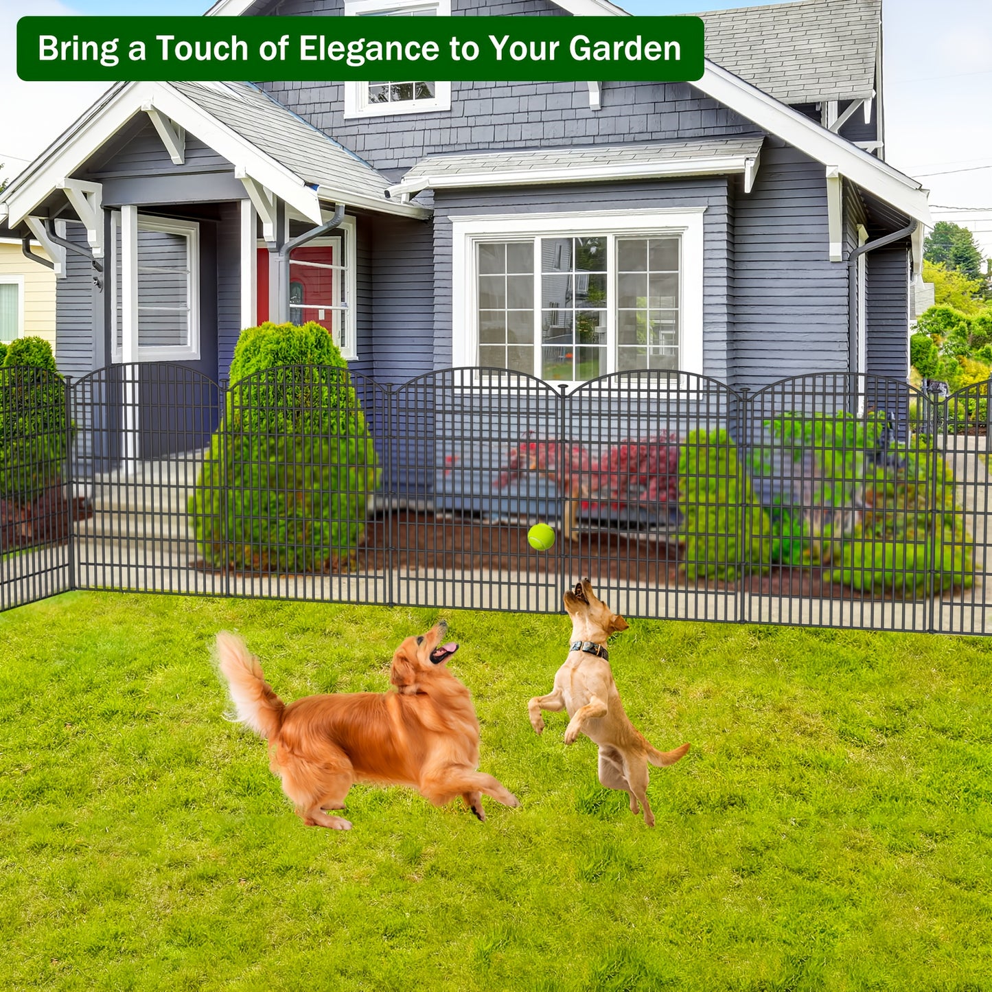 5\u002F10 Panels No Dig Decorative Outdoor Garden Fence With Gate For Yard