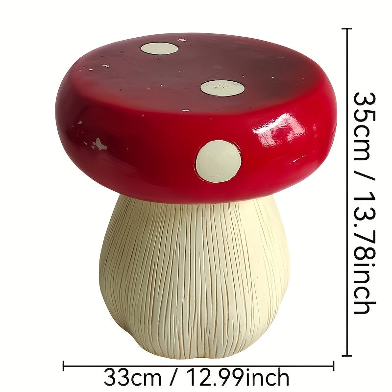 Mushroom Stool - Weather Resistant Indoor and Outdoor Garden Decoration for Deck