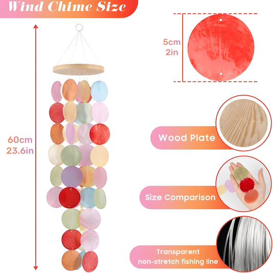 Handmade Natural Stone Wind Chimes - Vibrant Multicolor Decorative Bells for Garden & Home Decor