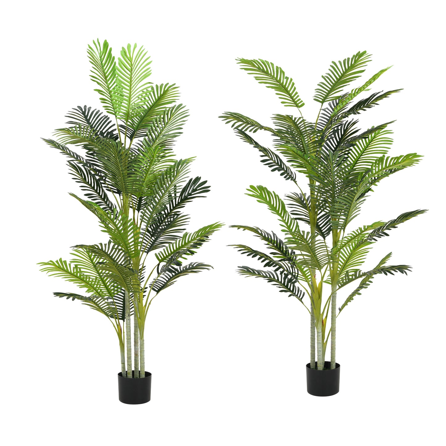 2 pieces - 78.5-inch realistic palm tree - Large indoor and outdoor decorative green plant set