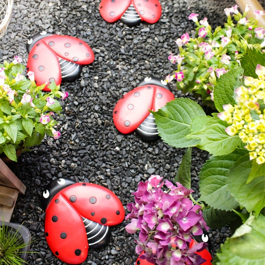 Set of 3 Ladybug Stepping Stones, Decorative Mats for Gardens