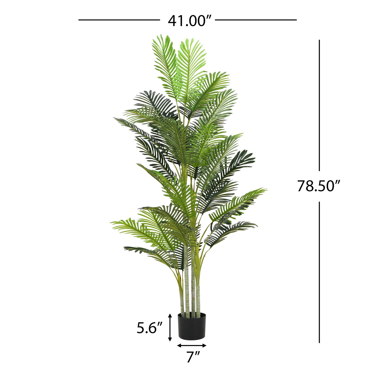2 pieces - 78.5-inch realistic palm tree - Large indoor and outdoor decorative green plant set