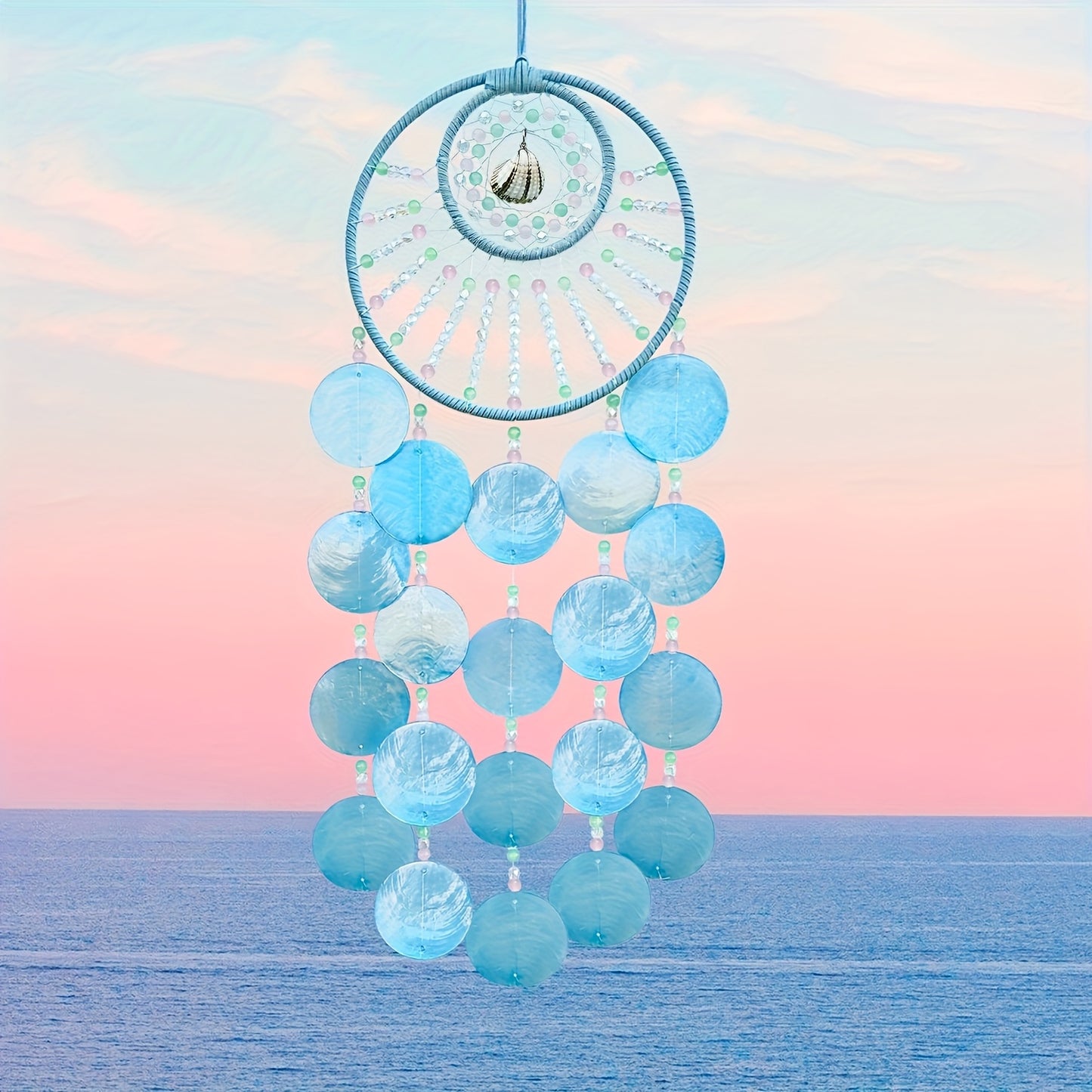 Handmade Seashell Wind Chime, Beach Scenic Spot Souvenir, Conch Craft Artwork